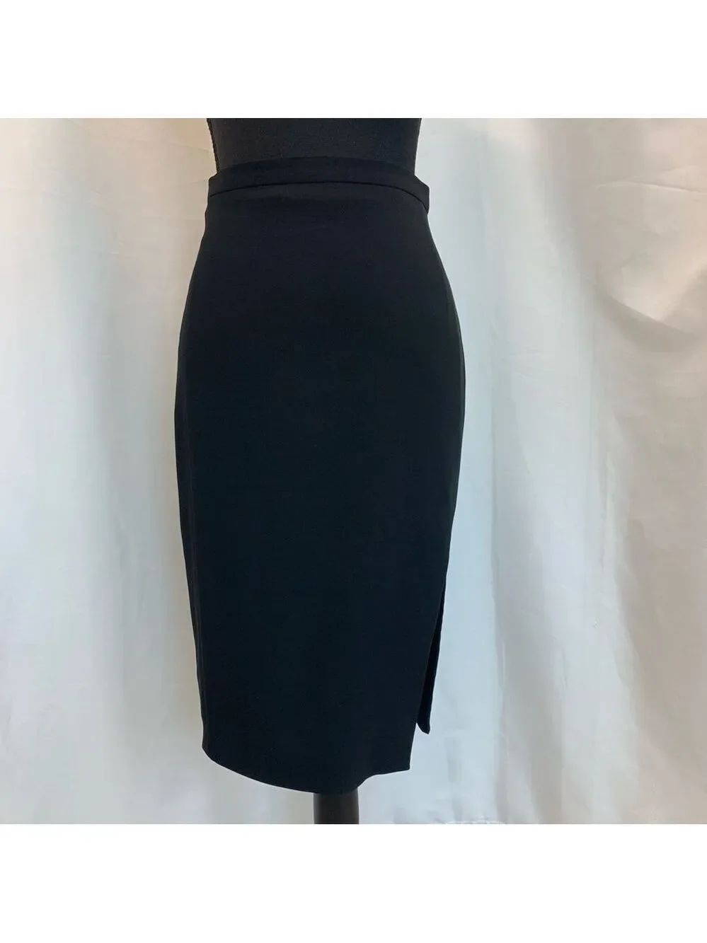 Altuzarra black pencil skirt side slit Sz 36 NWOT